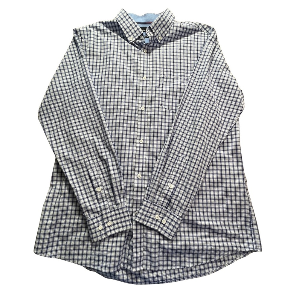 Classic Collection XLT Men’s Blue and White Checked Button-Down Shirt